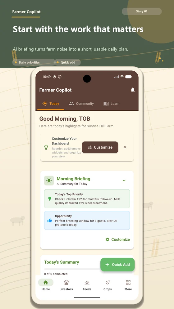 Today dashboard
